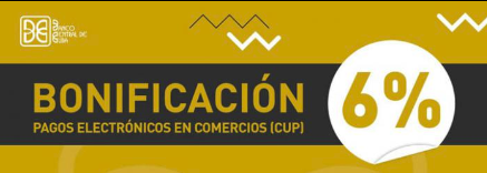 Imagen relacionada con la noticia :Informa Banco Central de Cuba sobre modificación de la aplicación de bonificación a los pagos en línea